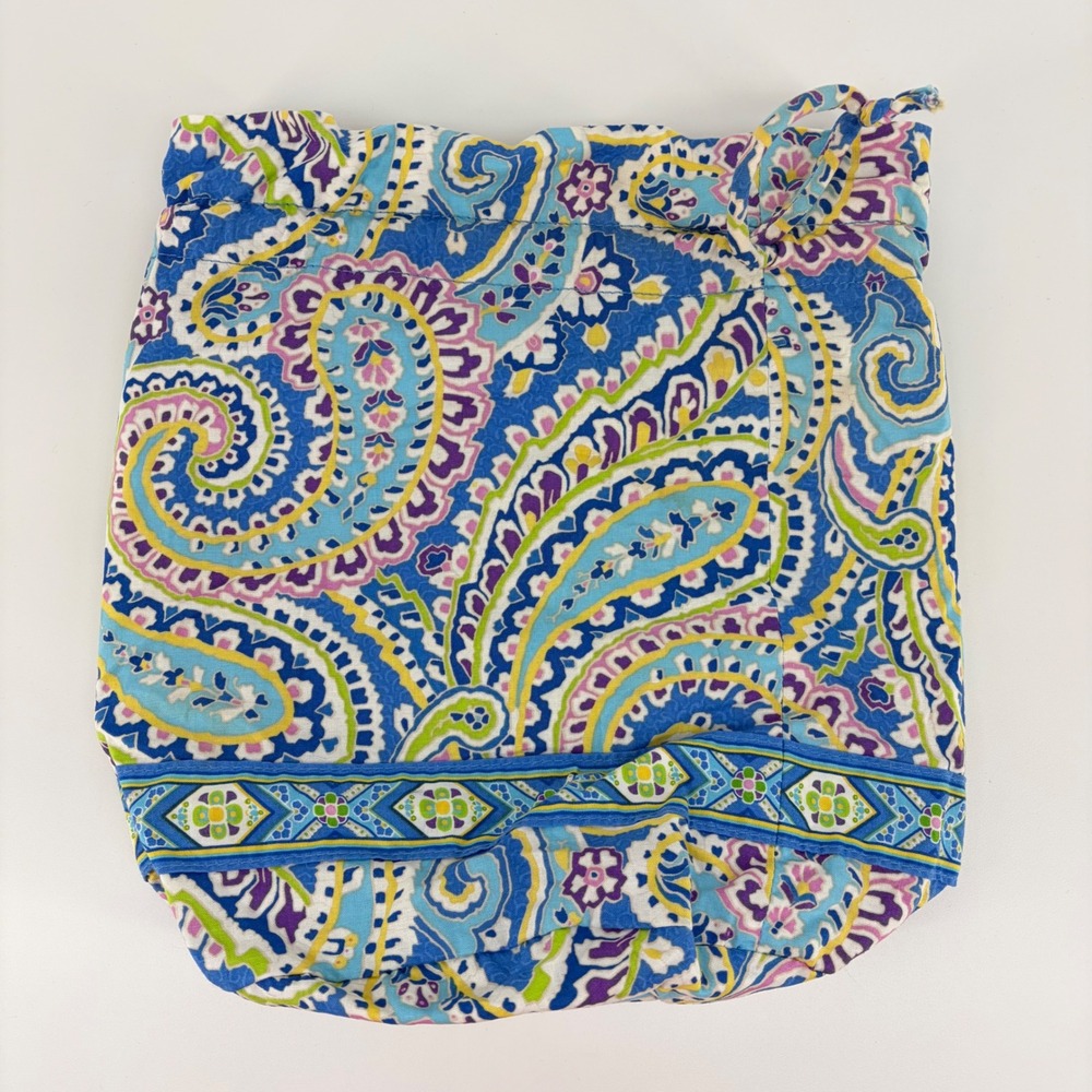 Vera Bradley Capri‎ Blue Paisley Cotton Drawstring Ditty Bag Travel Pouch - Picture 6 of 6